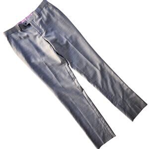 Zanetti Men's Charcoal Grey Wool Porto Flat Front Suit Dress Pants Size 36R